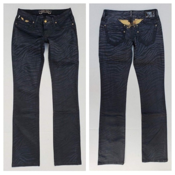 New ROBIN'S JEAN Straight Leg Zebra Print Jeans 27 - Picture 1 of 8